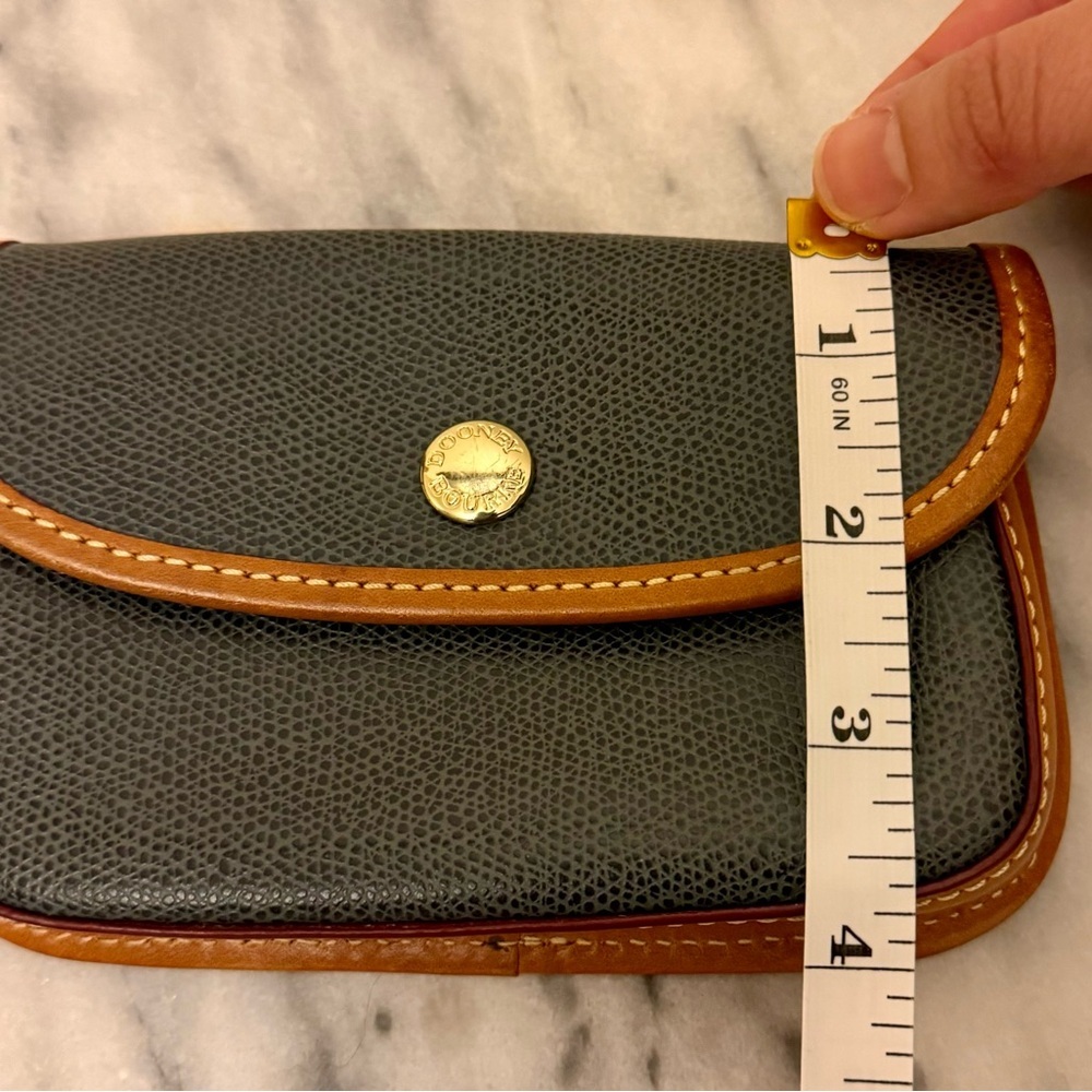 DOONEY & BOURKE Pebbled Leather Snap Wristlet  Black with Tan Trim EUC - Picture 6 of 7
